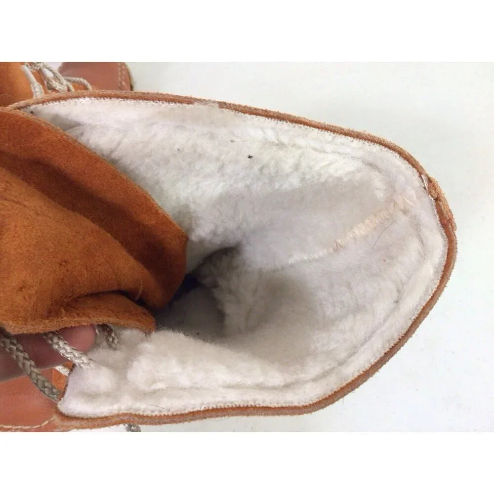 Vintage Canadian Handmade Leather Wool Mukluks Moccasin Boots Womens 7